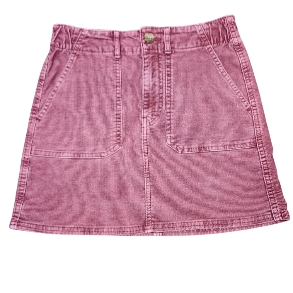 American Eagle Pink Corduroy Cargo Mini Skirt Size 0 Grunge Cowgirl‎ Festival